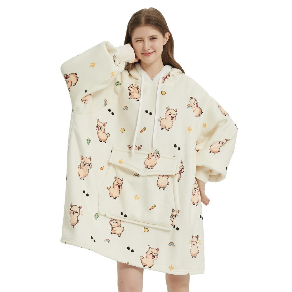 4808 Wearable Blanket Hoodie , Comfy Sherpa Sweatshirt Blanket as Birthday